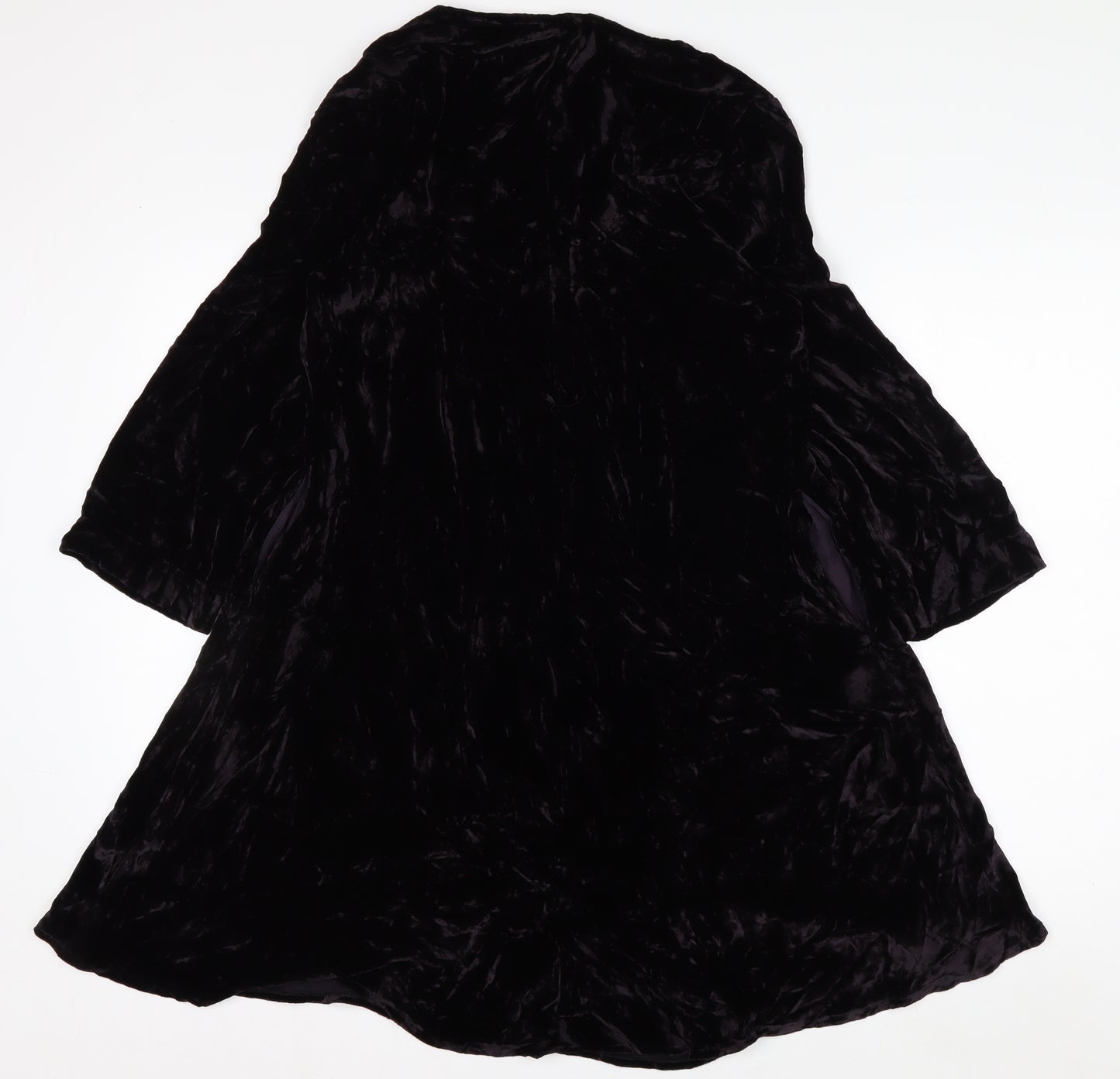 Grizas Women's Black Velvet A-Line Knee Length Dress S