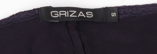 Grizas Women's Black Velvet A-Line Knee Length Dress S