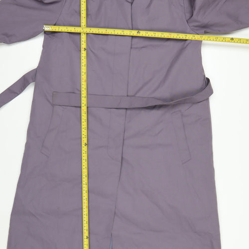 Sophisticate Miss Women’s Purple Belted Trench Coat Size 12 Long Sleeve