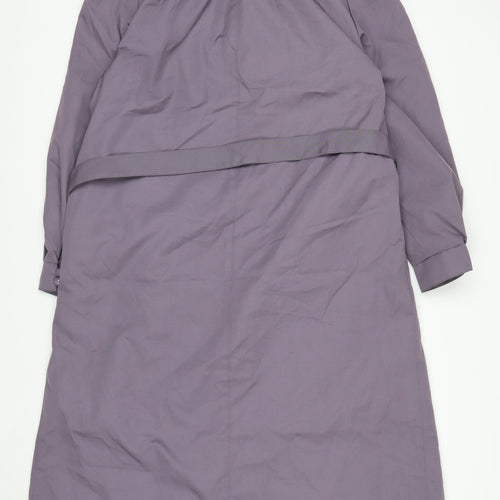 Sophisticate Miss Women’s Purple Belted Trench Coat Size 12 Long Sleeve