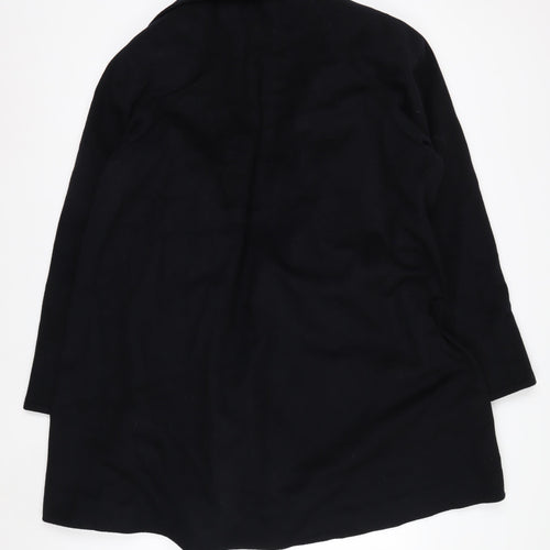 Anne Klein Women’s Black Wool Long Overcoat Size 12 Lined Classic