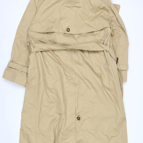 Marks and Spencer Women's Beige Trench Coat Size 12 Petite Cotton Belted