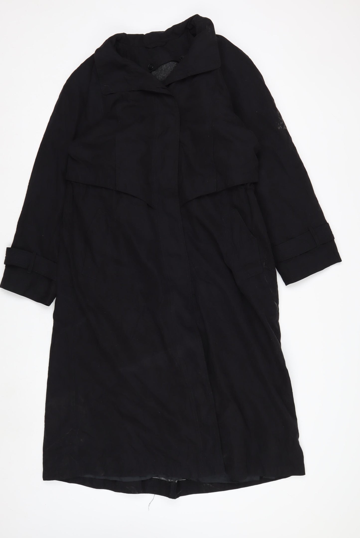 Fleet Street Women’s Black Petite Long Overcoat Size 6