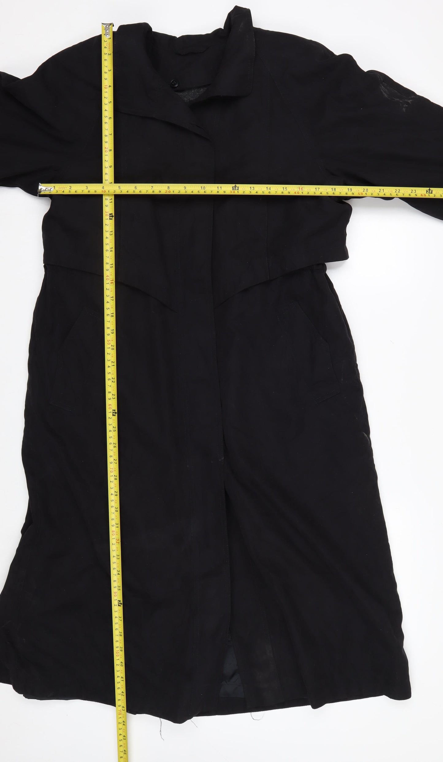 Fleet Street Women’s Black Petite Long Overcoat Size 6