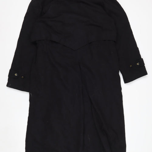 Fleet Street Women’s Black Petite Long Overcoat Size 6