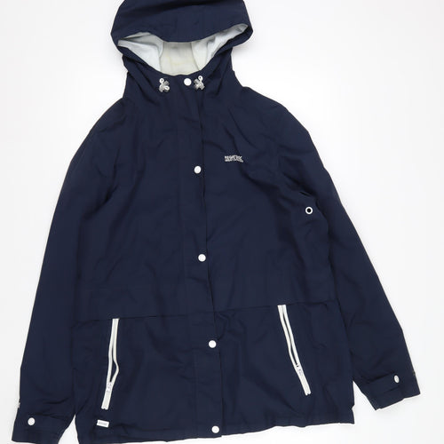 Regatta Women's Blue Waterproof Hooded Rain Jacket Size 16