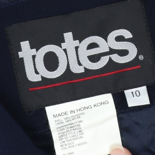 Totes Womens Blue Long Belted Trench Coat Size 10 Waterproof Classic