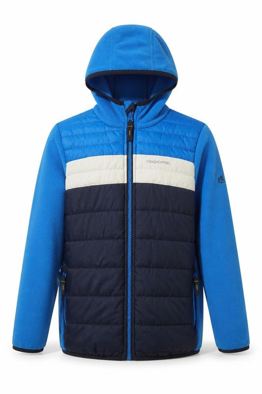 Craghoppers Boys Blue Hooded Puffer Jacket 9-10 Years Fleece Lined Outdoor Coat
