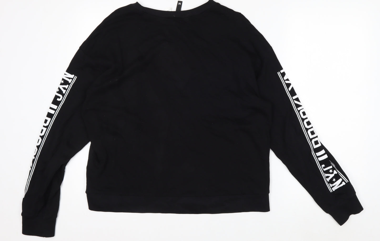 H&M Men’s Black NYC Graphic Long Sleeve Cotton Casual Top M