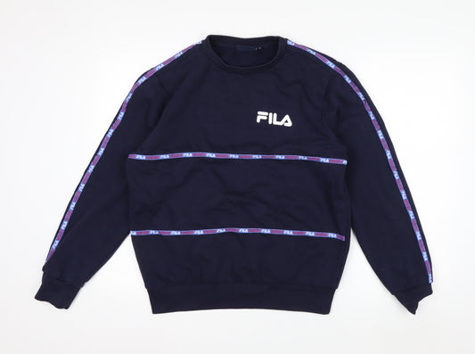 FILA Men's Blue Logo Pullover Sweatshirt Size S