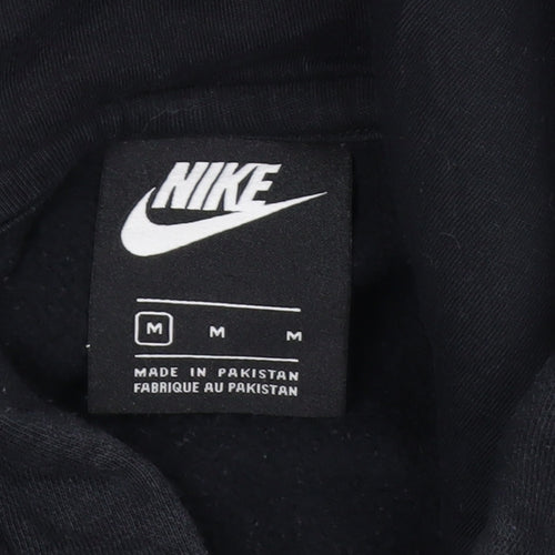 Nike Men's Black Pullover Hoodie M Logo Fleece Sweatshirt