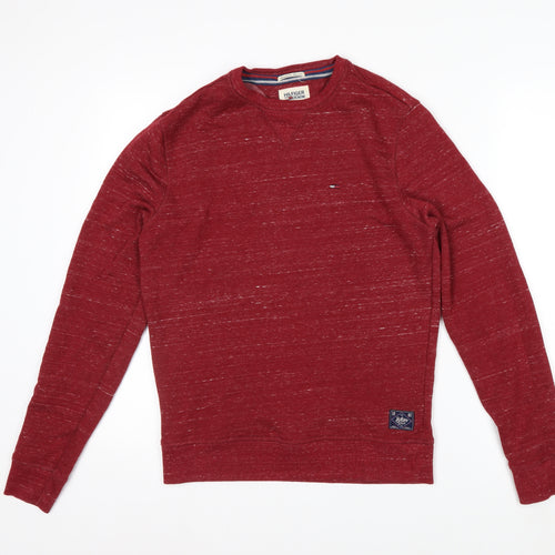Hilfiger Denim Men’s Red Crew Neck Pullover Sweatshirt Size S
