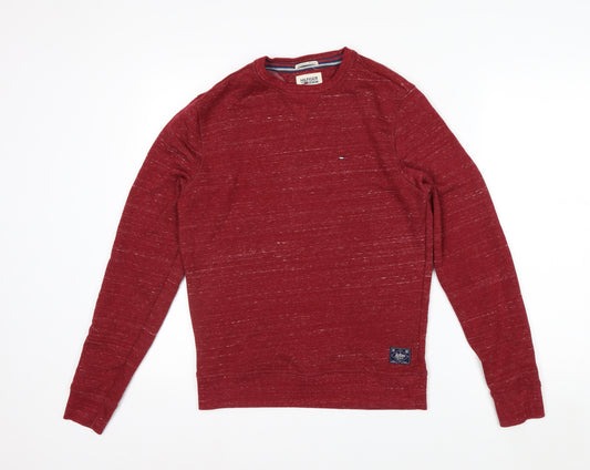 Hilfiger Denim Men’s Red Crew Neck Pullover Sweatshirt Size S