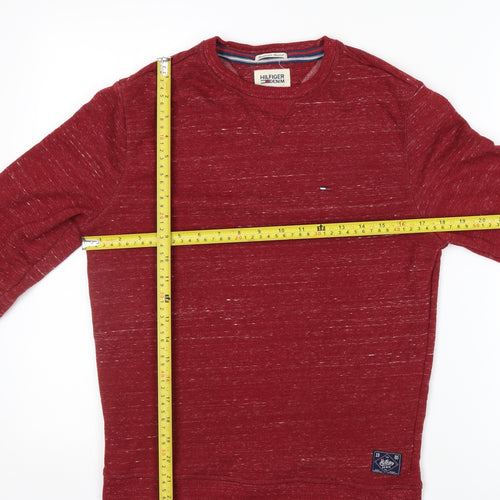Hilfiger Denim Men’s Red Crew Neck Pullover Sweatshirt Size S