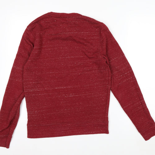 Hilfiger Denim Men’s Red Crew Neck Pullover Sweatshirt Size S