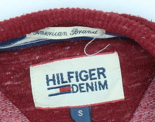 Hilfiger Denim Men’s Red Crew Neck Pullover Sweatshirt Size S