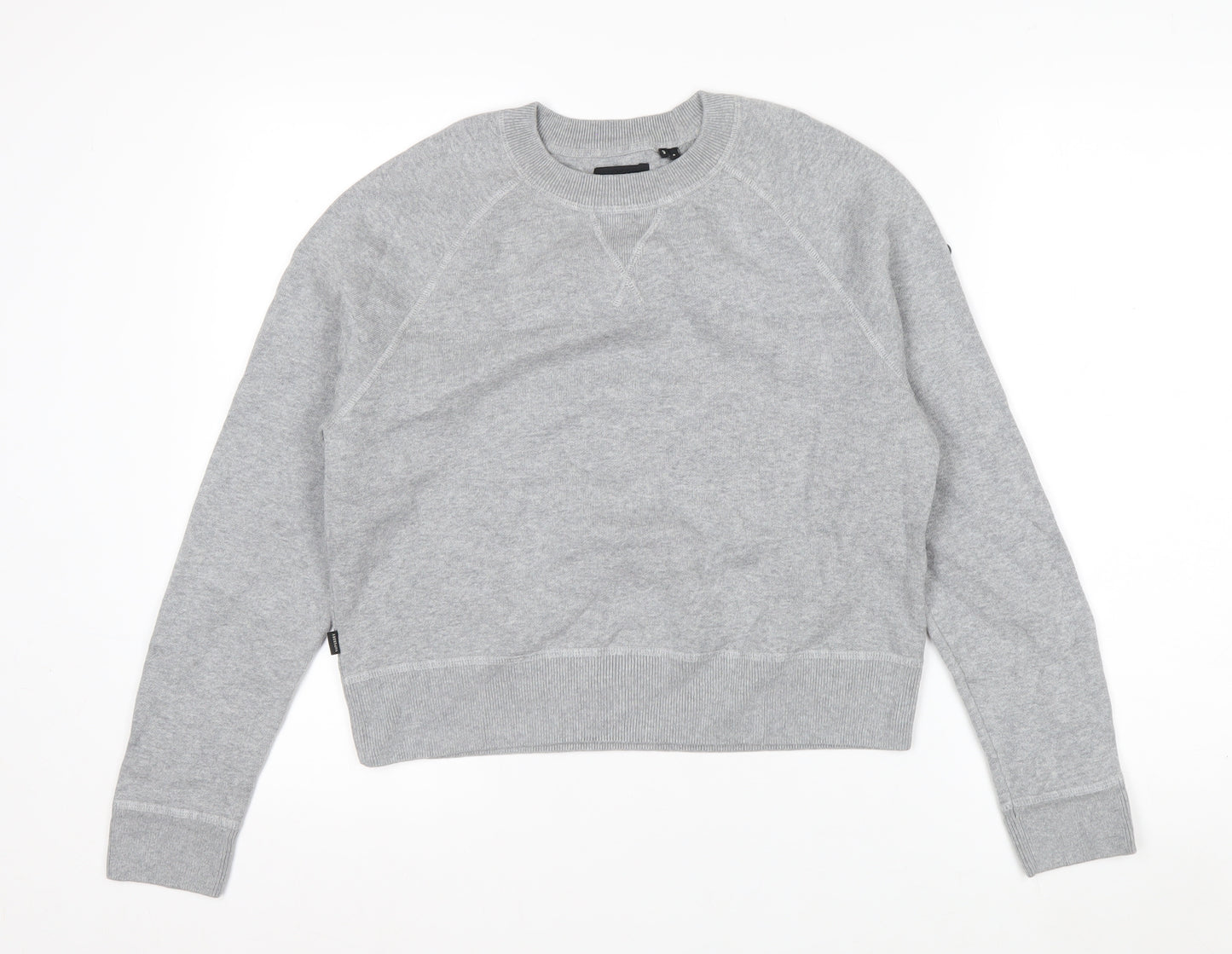 Superdry Studios Womens Grey Pullover Sweatshirt Size 8 Crew Neck