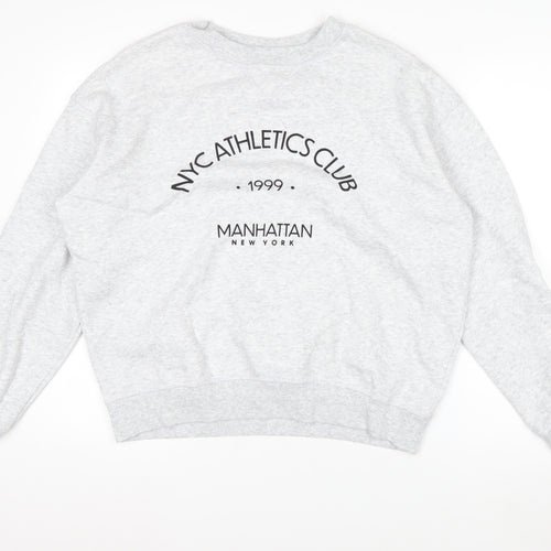 H&M Womens Grey NYC Athletics Club Sweatshirt Size S Cotton Blend