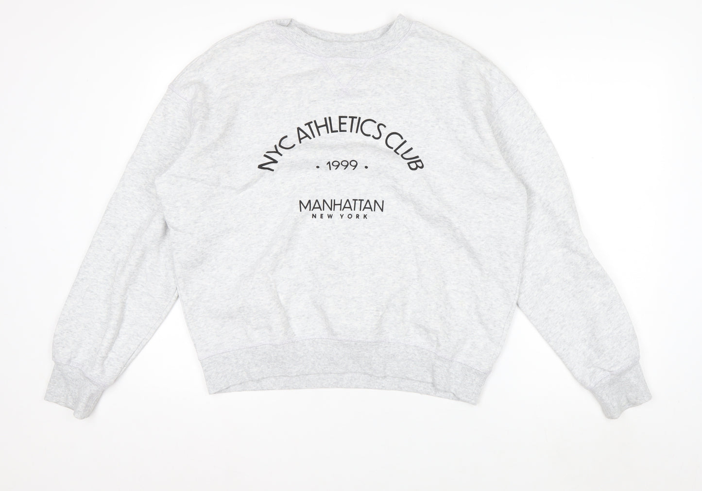 H&M Womens Grey NYC Athletics Club Sweatshirt Size S Cotton Blend
