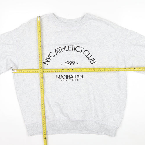 H&M Womens Grey NYC Athletics Club Sweatshirt Size S Cotton Blend