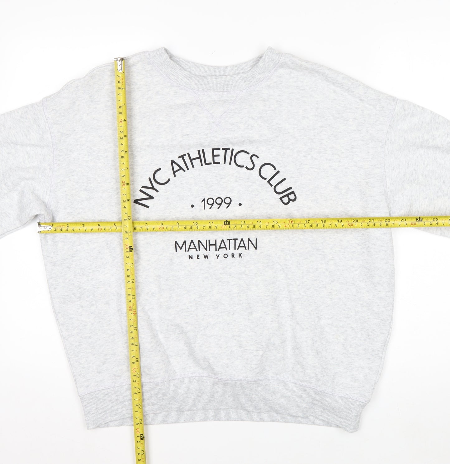 H&M Womens Grey NYC Athletics Club Sweatshirt Size S Cotton Blend