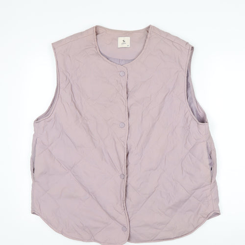Tu Women Purple Quilted Padded Waistcoat Size 20 Regular Fit