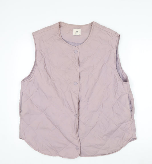 Tu Women Purple Quilted Padded Waistcoat Size 20 Regular Fit