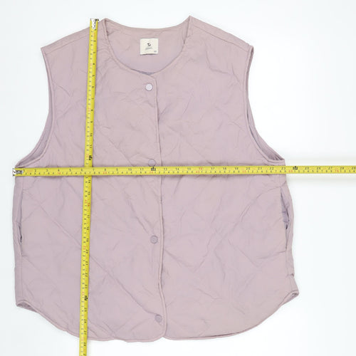 Tu Women Purple Quilted Padded Waistcoat Size 20 Regular Fit