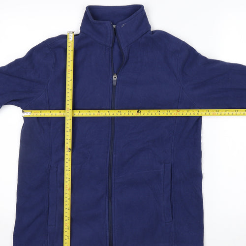 Lands' End Women's Blue Fleece Full Zip Petite Jacket Size S