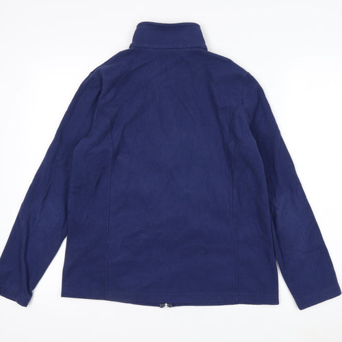 Lands' End Women's Blue Fleece Full Zip Petite Jacket Size S