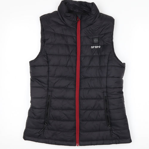 Ororo Women's Black Heated Quilted Waistcoat Bodywarmer Size S