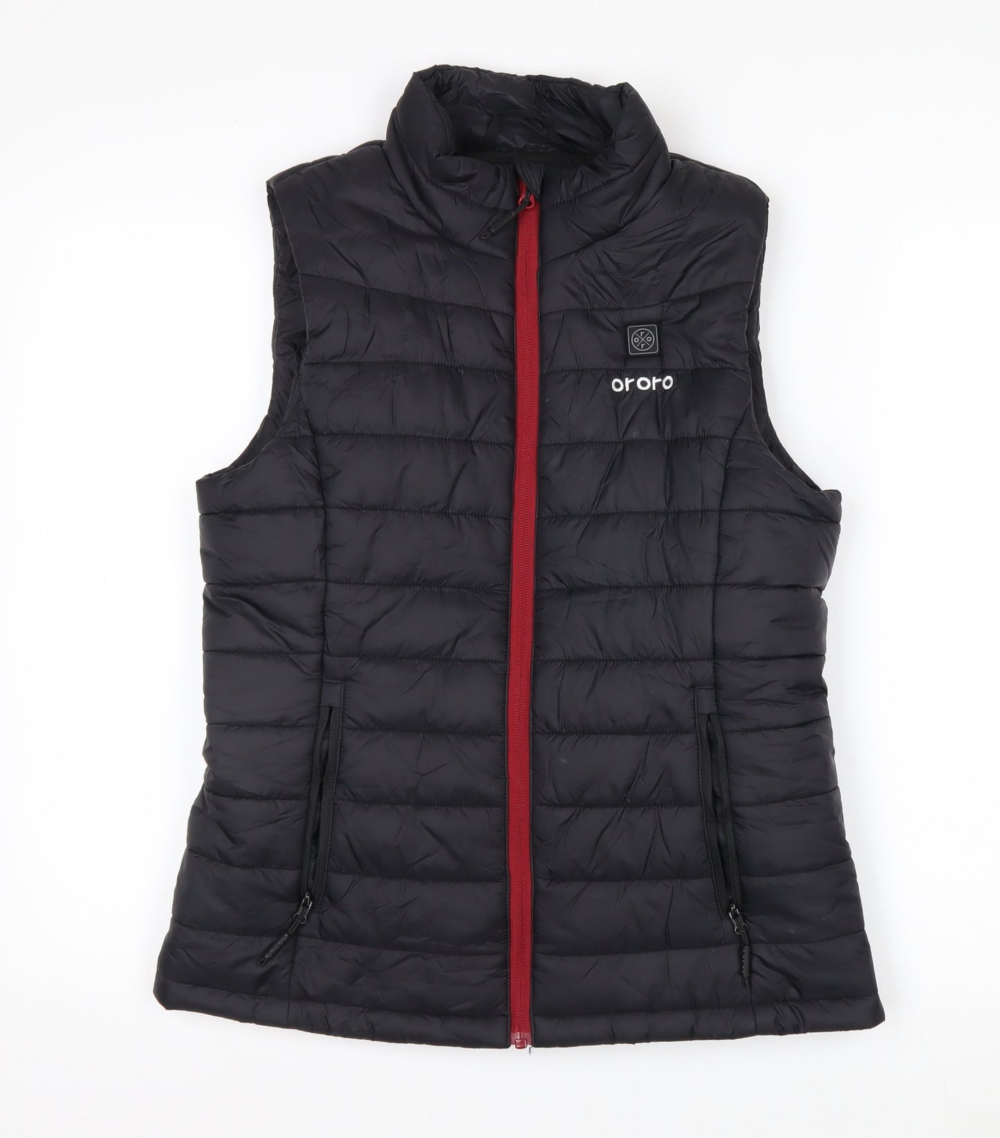 Ororo Women's Black Heated Quilted Waistcoat Bodywarmer Size S
