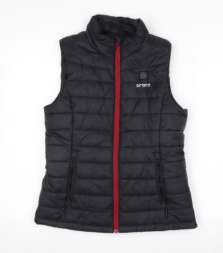 Ororo Women's Black Heated Quilted Waistcoat Bodywarmer Size S