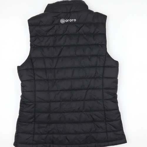 Ororo Women's Black Heated Quilted Waistcoat Bodywarmer Size S