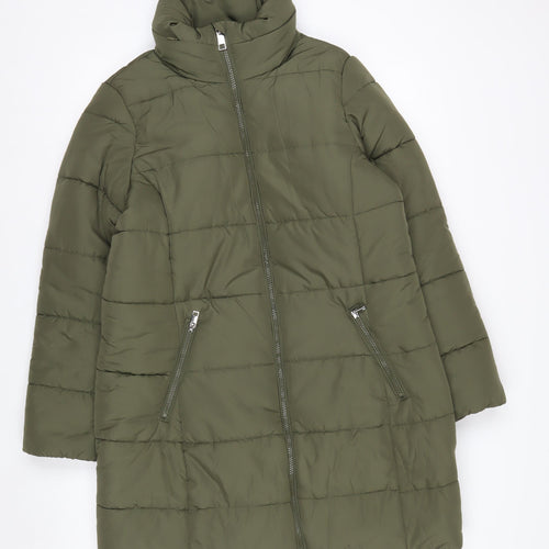 Marks and Spencer Women's Green Long Puffer Coat Size 14