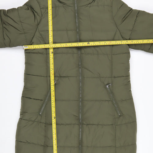 Marks and Spencer Women's Green Long Puffer Coat Size 14