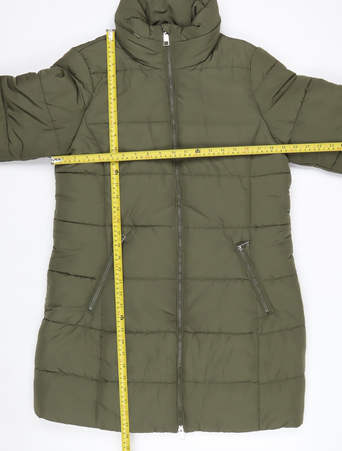 Marks and Spencer Women's Green Long Puffer Coat Size 14