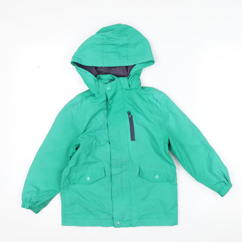 Mountain Warehouse Boys Green 3-4 Years Waterproof Hooded Rain Coat