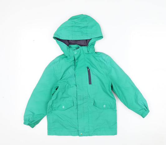 Mountain Warehouse Boys Green 3-4 Years Waterproof Hooded Rain Coat