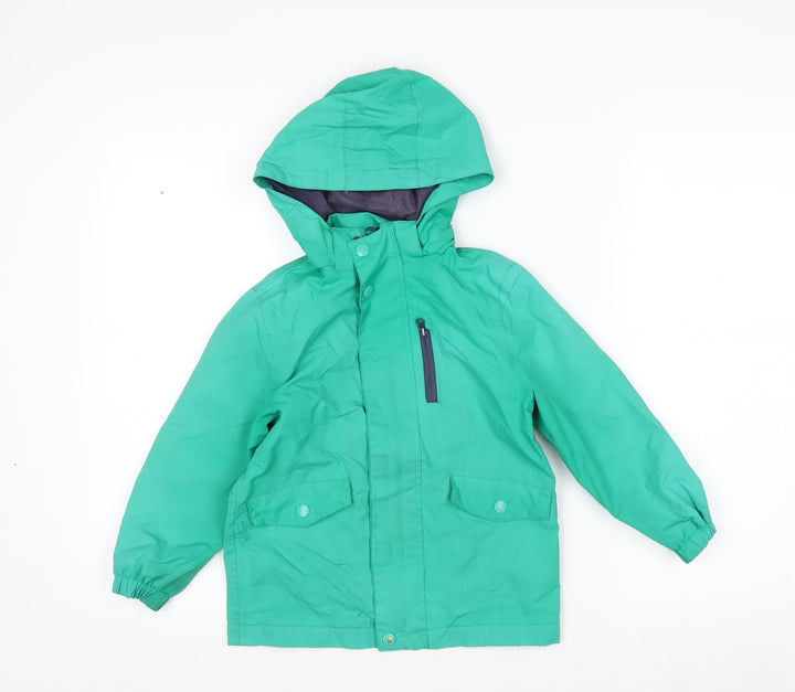 Mountain Warehouse Boys Green 3-4 Years Waterproof Hooded Rain Coat