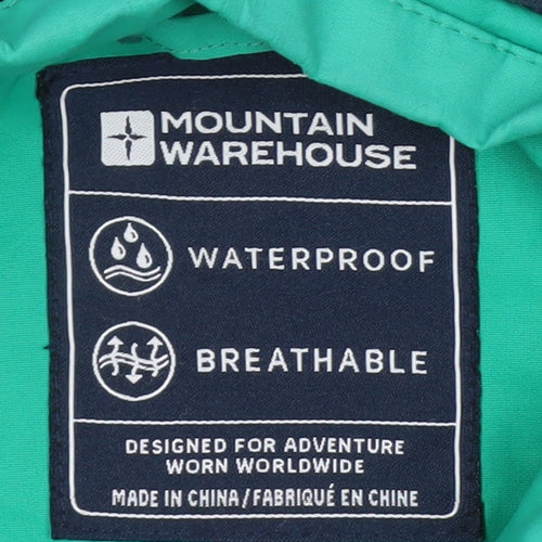 Mountain Warehouse Boys Green 3-4 Years Waterproof Hooded Rain Coat