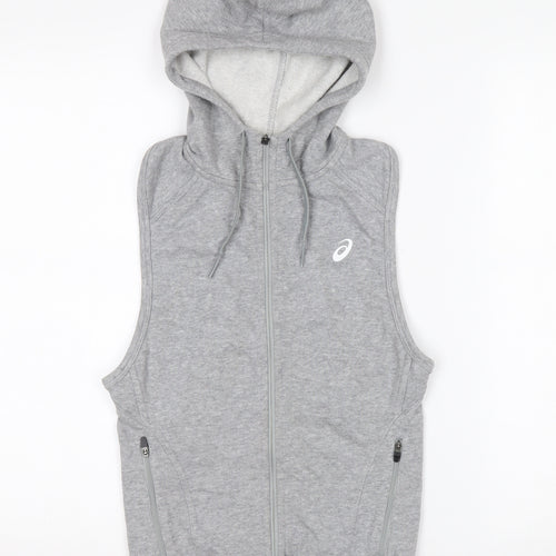 ASICS Women's Grey Full Zip Hoodie Vest XS Lightweight Activewear