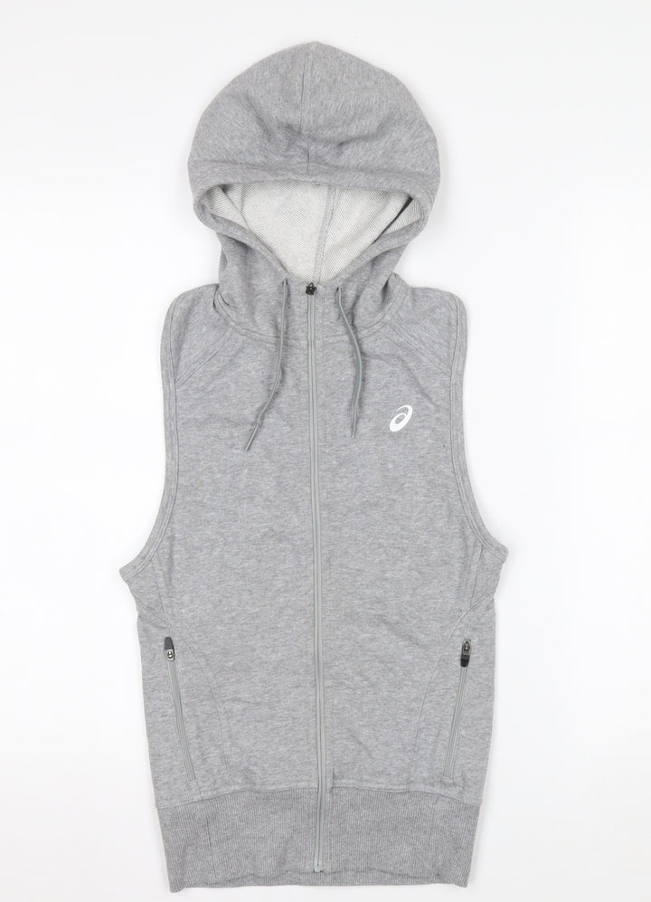 ASICS Women's Grey Full Zip Hoodie Vest XS Lightweight Activewear