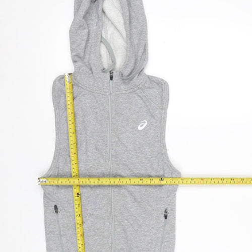 ASICS Women's Grey Full Zip Hoodie Vest XS Lightweight Activewear