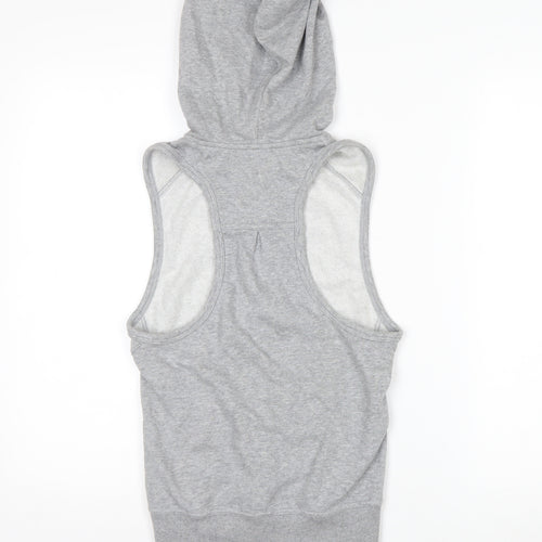 ASICS Women's Grey Full Zip Hoodie Vest XS Lightweight Activewear