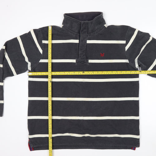 Crew Clothing Co Men’s Blue Striped Henley Sweatshirt Large