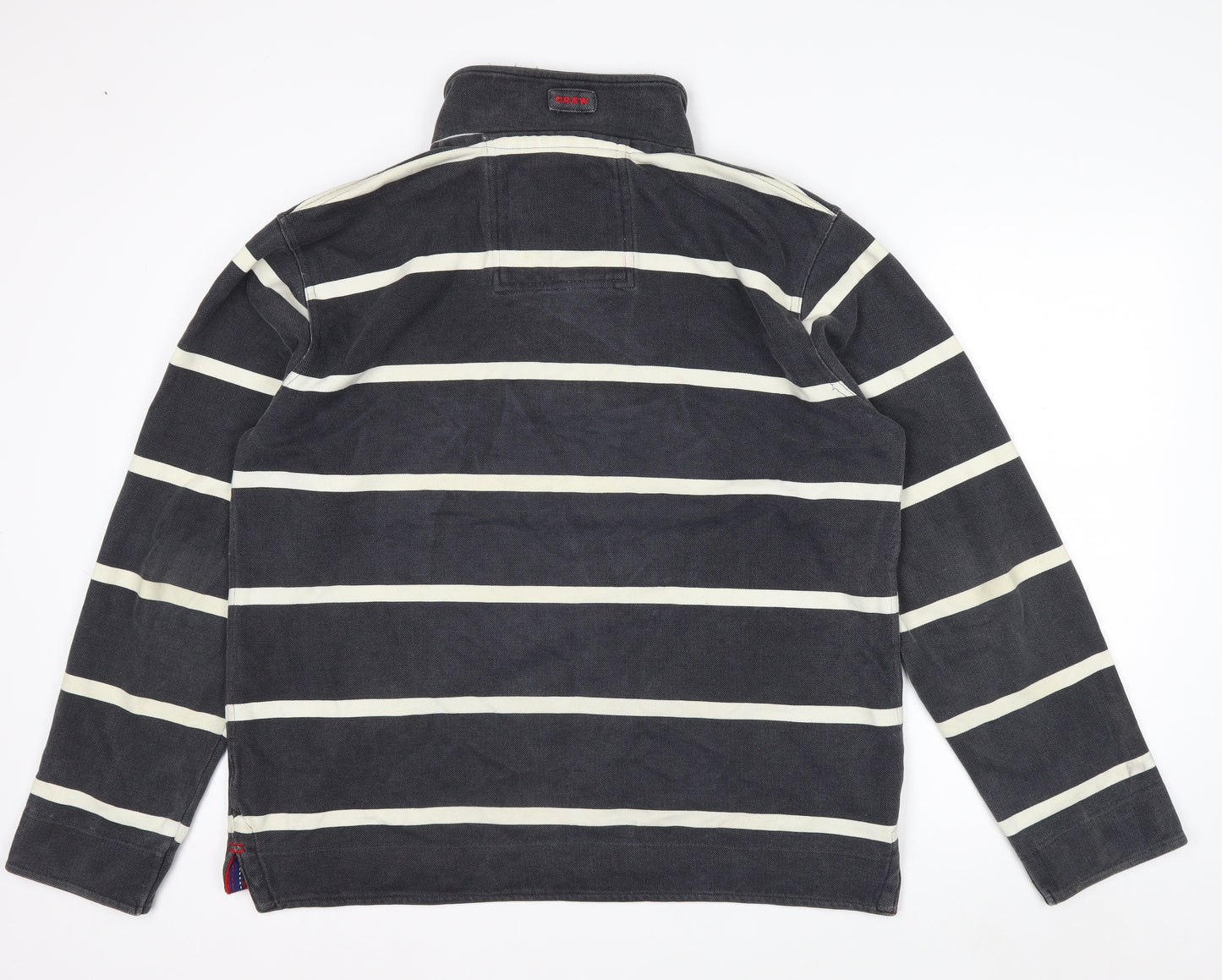 Crew Clothing Co Men’s Blue Striped Henley Sweatshirt Large
