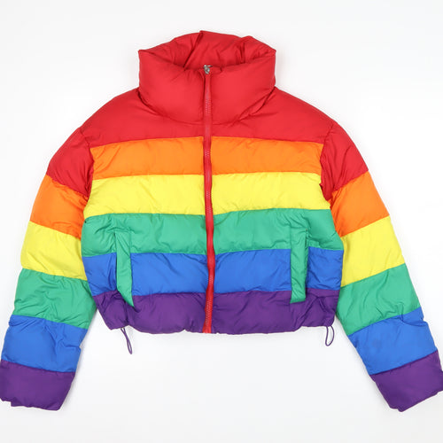 Primark Womens Multicoloured XS Cropped Puffer Jacket