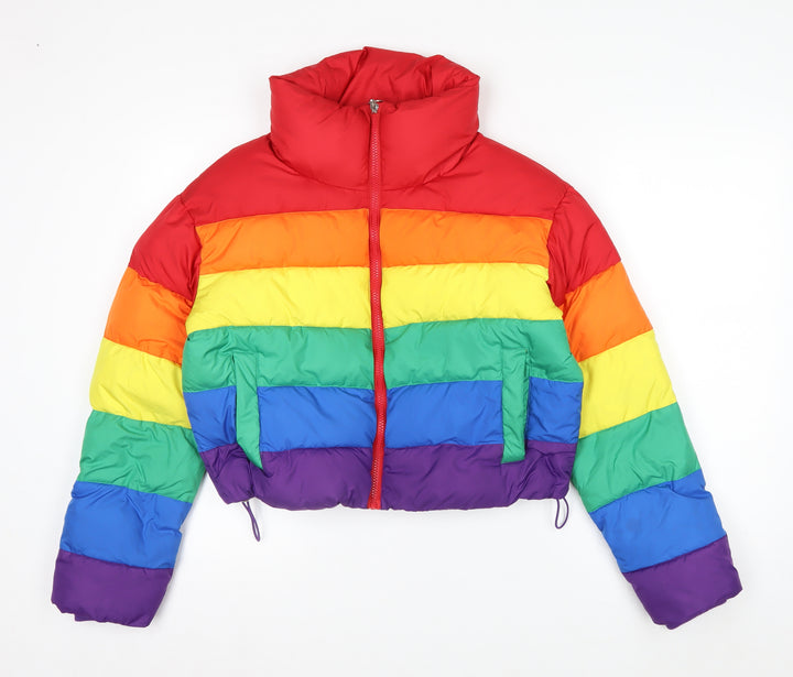 Primark Womens Multicoloured XS Cropped Puffer Jacket