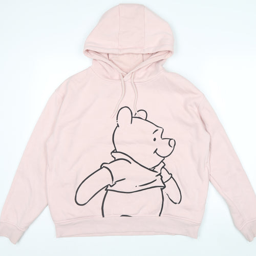 Disney Women Pink Winnie the Pooh Pullover Hoodie Size M 12/14